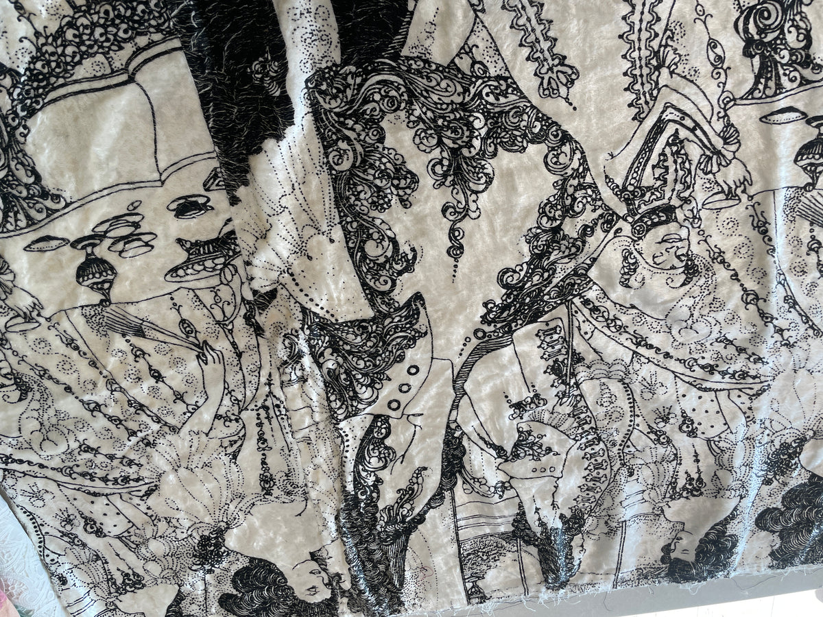 2m (stitched panels) history made printed velvet