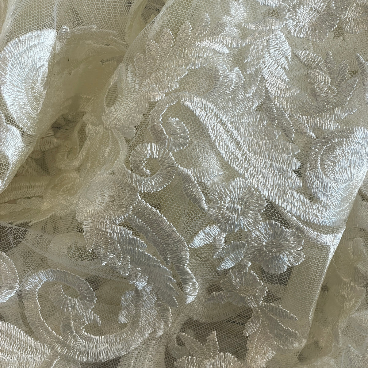 Lilith ivory embroidered tulle