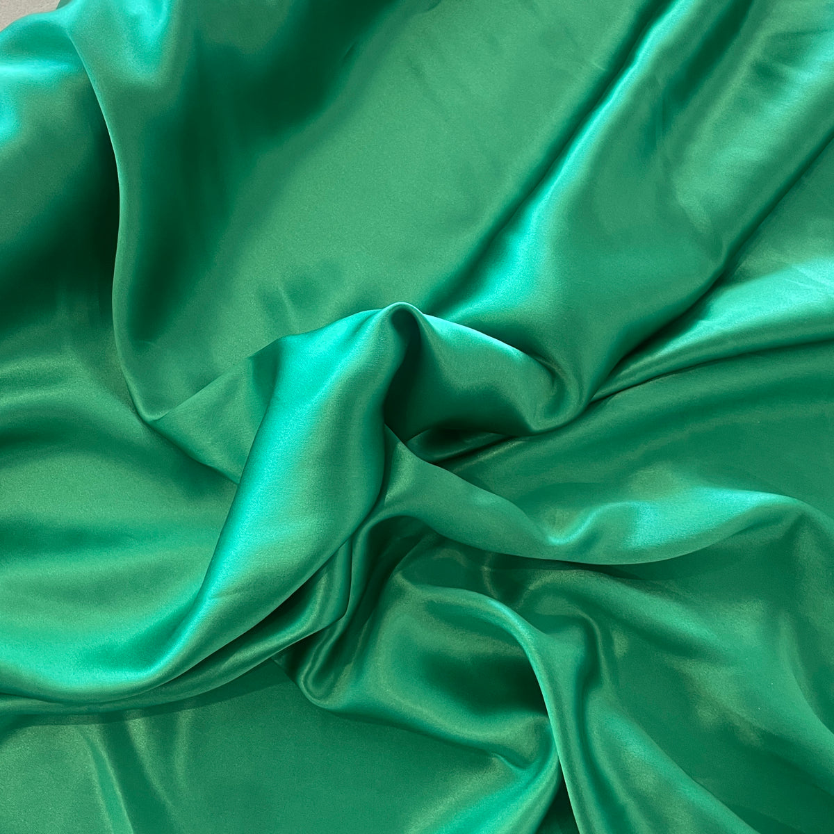Emerald silk satin