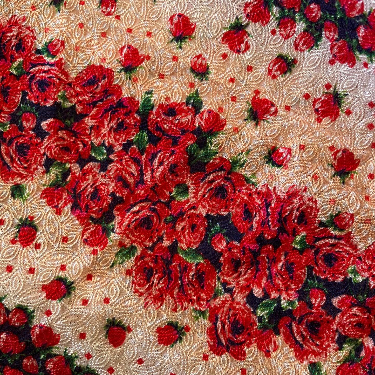1.3m Falling Roses Embroidered Polyester