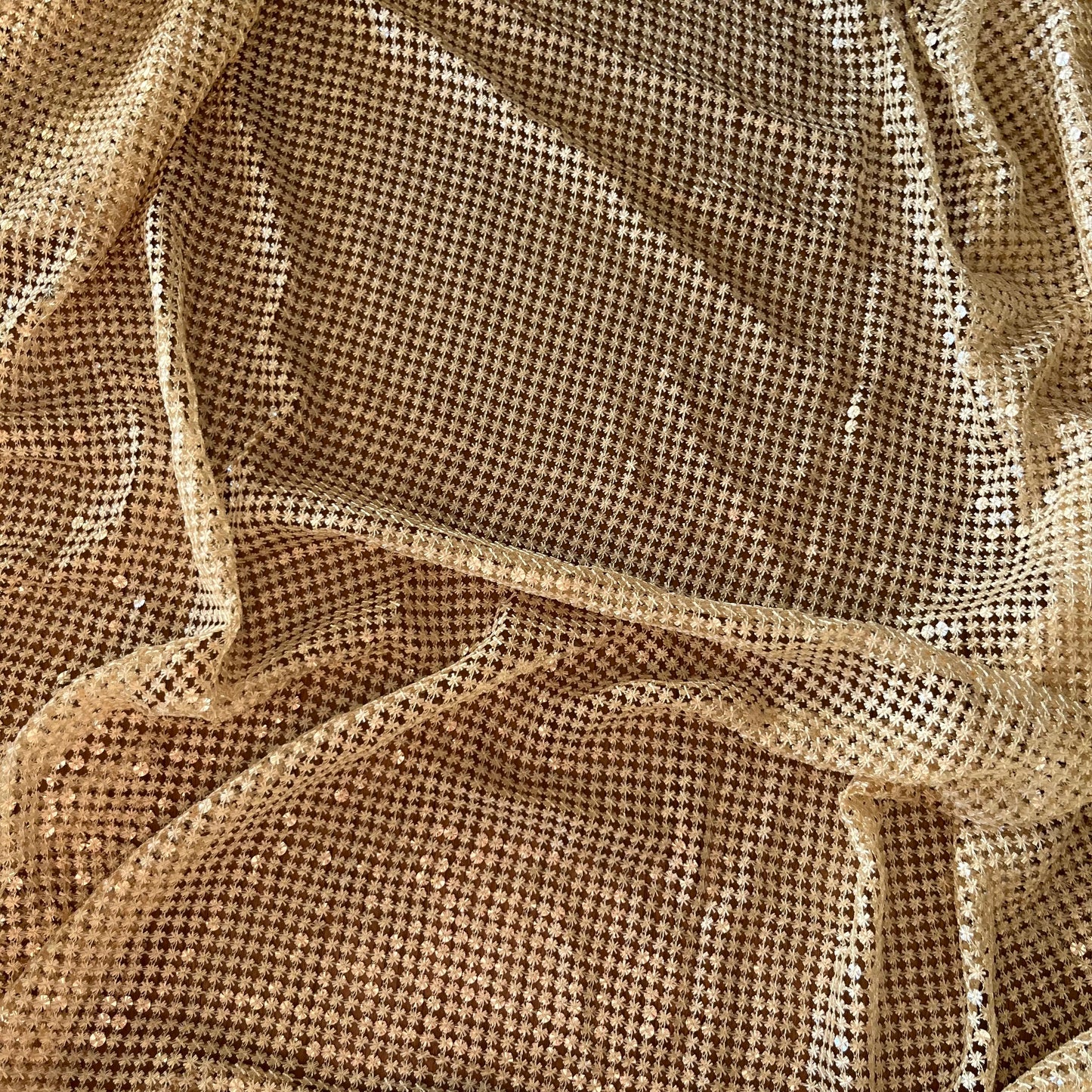 1m cream stars sequin Guipure lace polyester