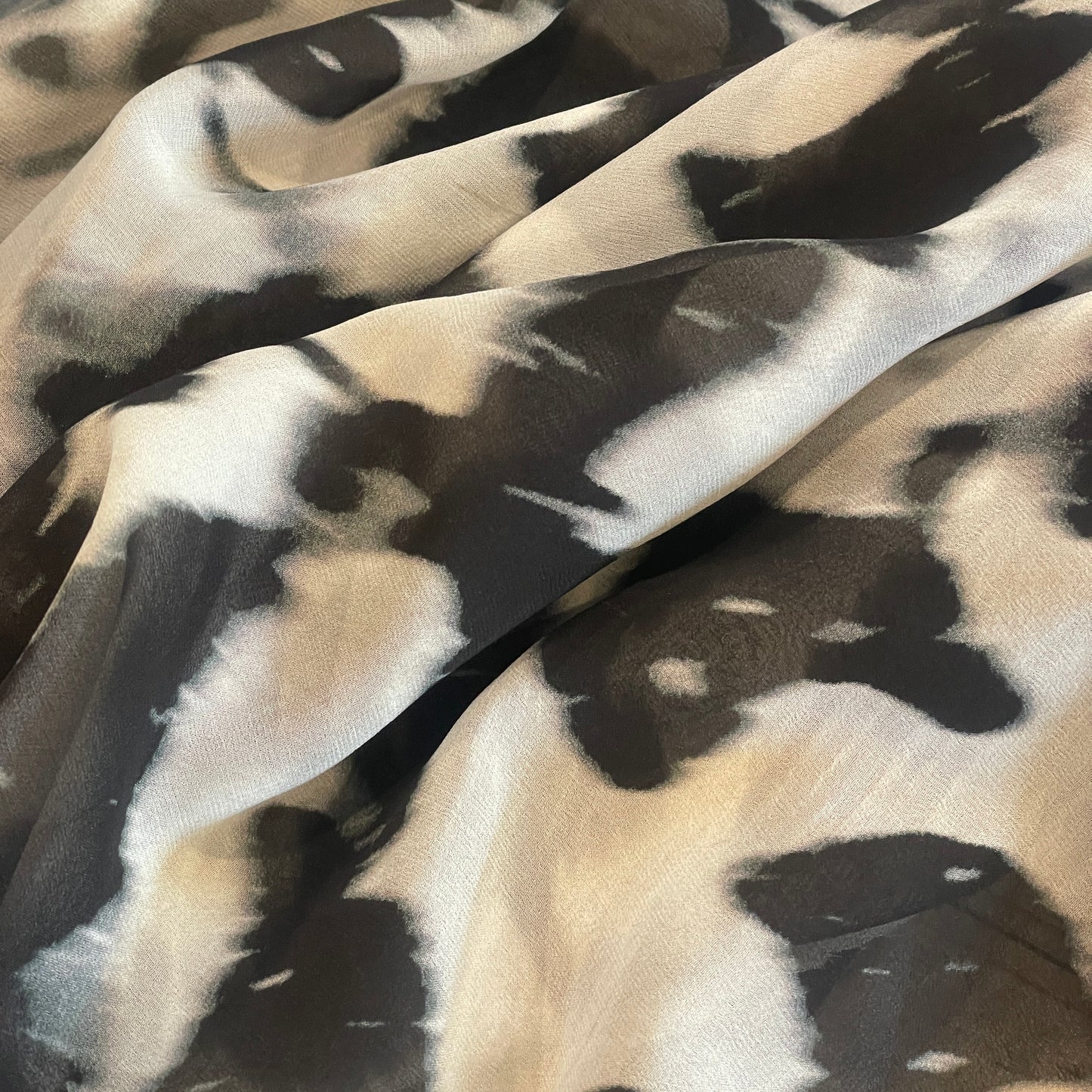Midnight shadows silk georgette