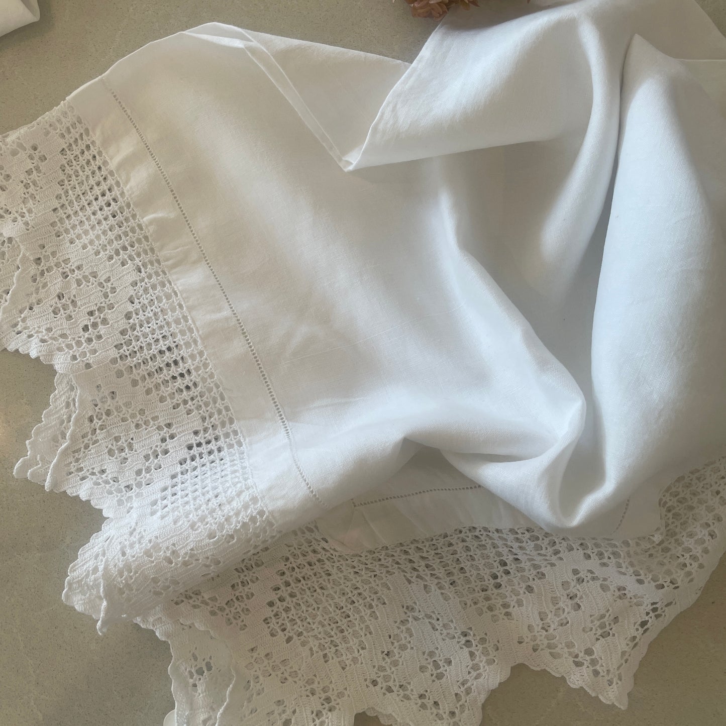 Antique crochet edge tea cloth