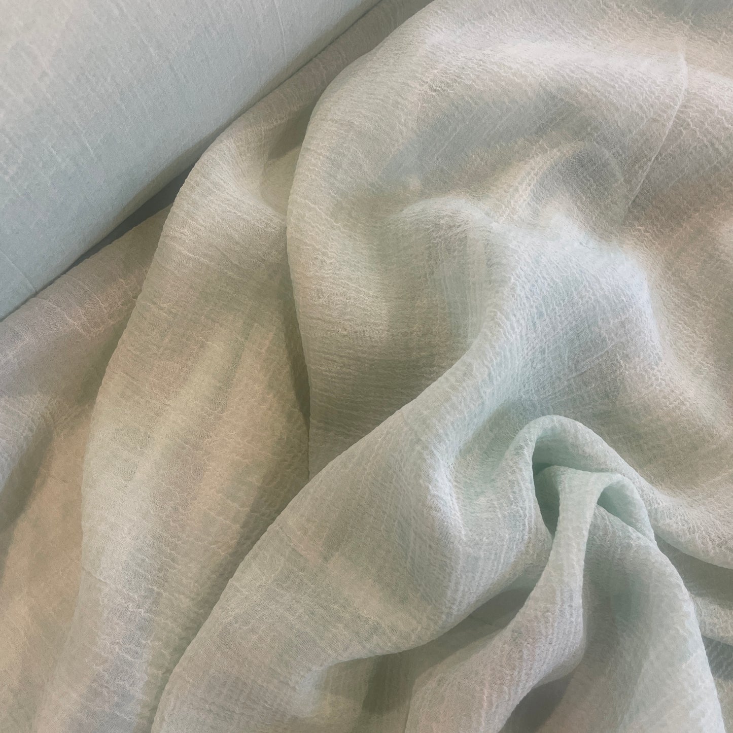 Mint haze crinkle viscose linen gauze