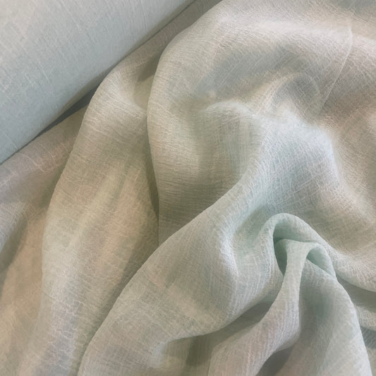 Mint haze crinkle viscose linen gauze