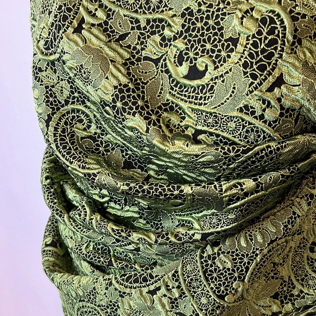 Lime parade Soft Cloque Brocade