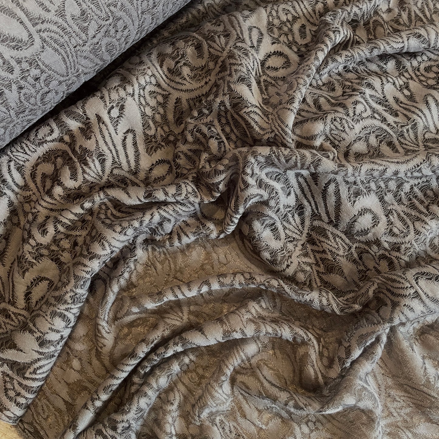 Taupe Soft Sheer Jacquard Knit