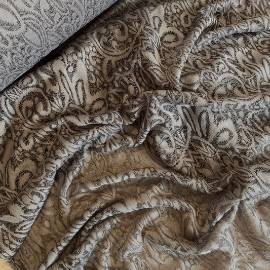 Taupe Soft Sheer Jacquard Knit