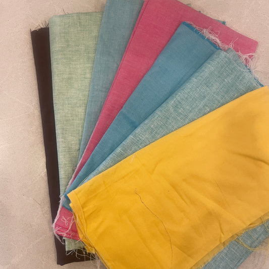 collection of small pieces of vintage cotton