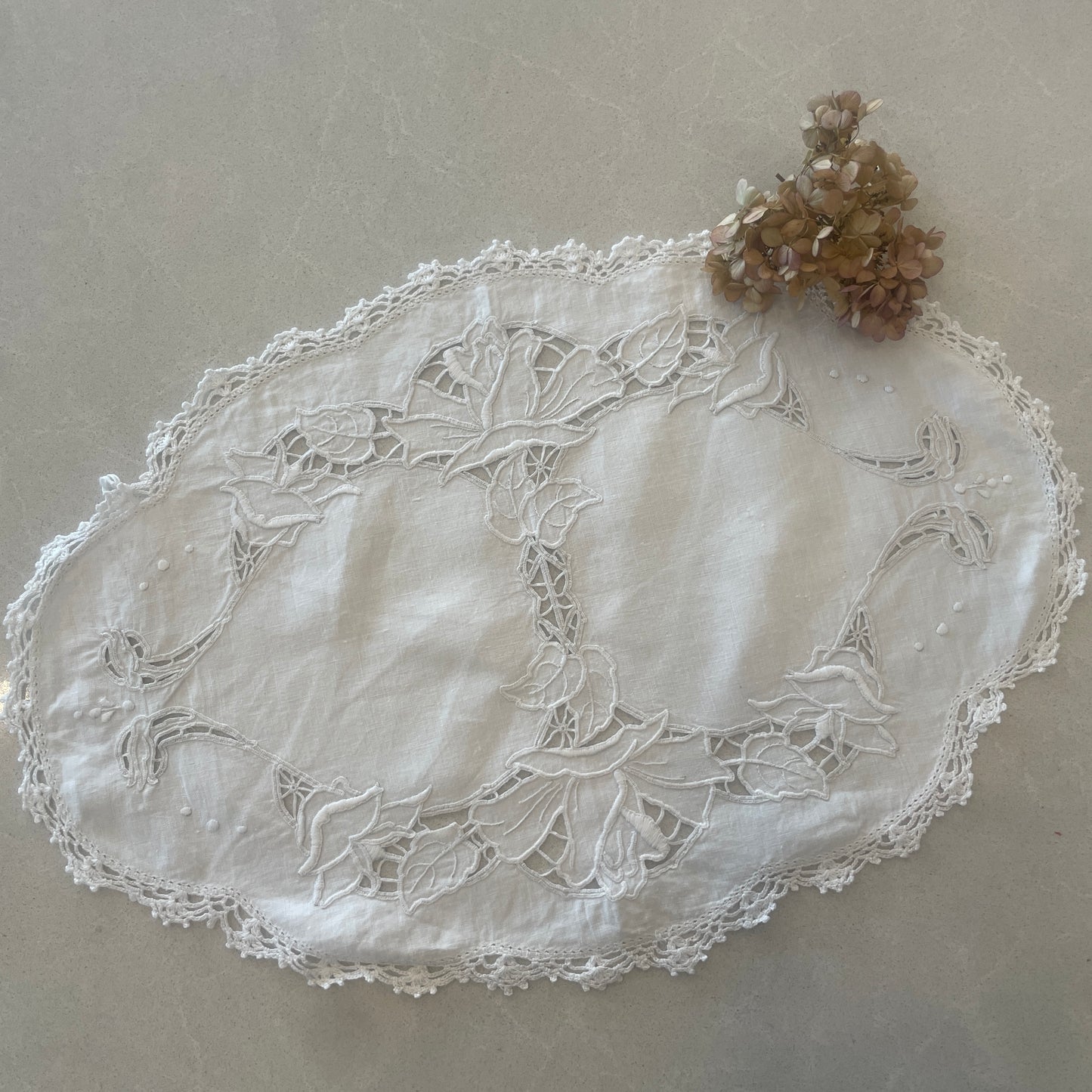 embroidered cut work table centre