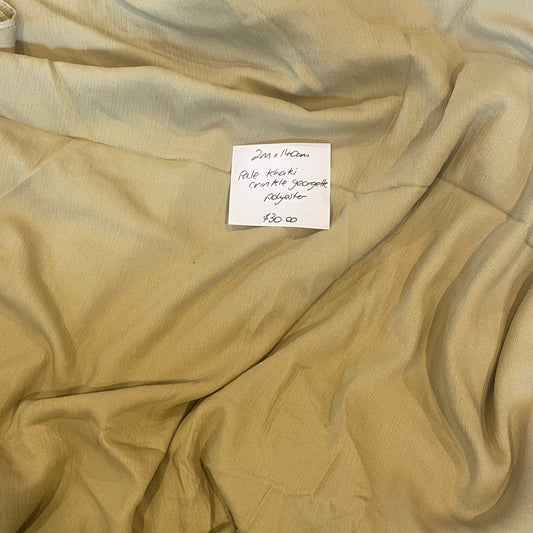 2m Pale khaki crinkle georgette Nicola Finetti
