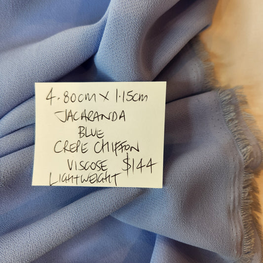 4.8m Jacaranda blue viscose crepe