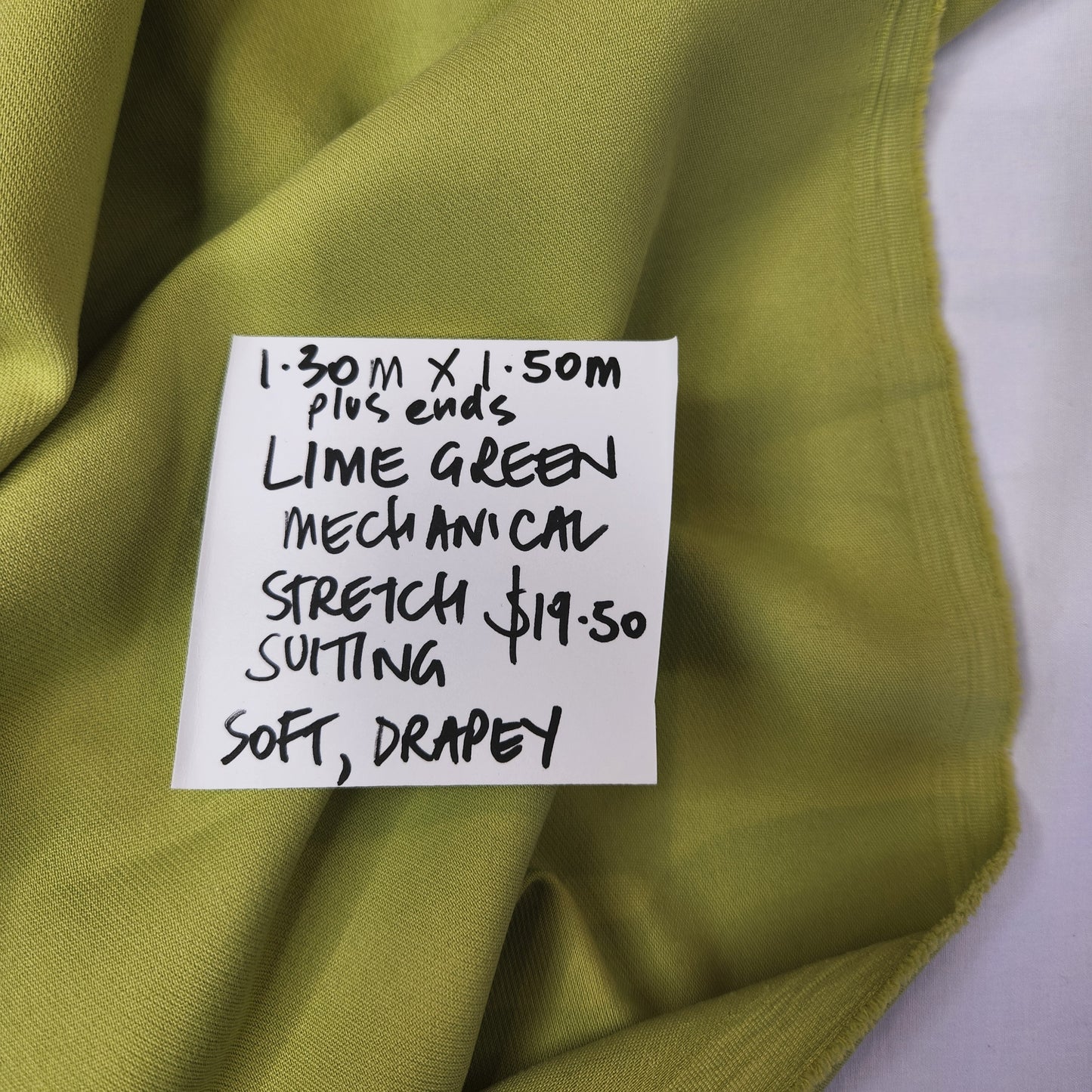 1.30m Lime green stretch suiting