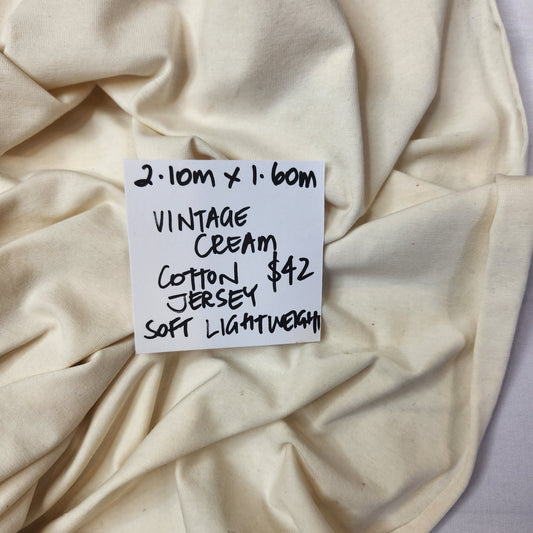 2.10m Vintage cream cotton jersey