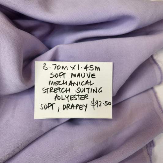 3.70m Soft mauve mechanical stretch suiting