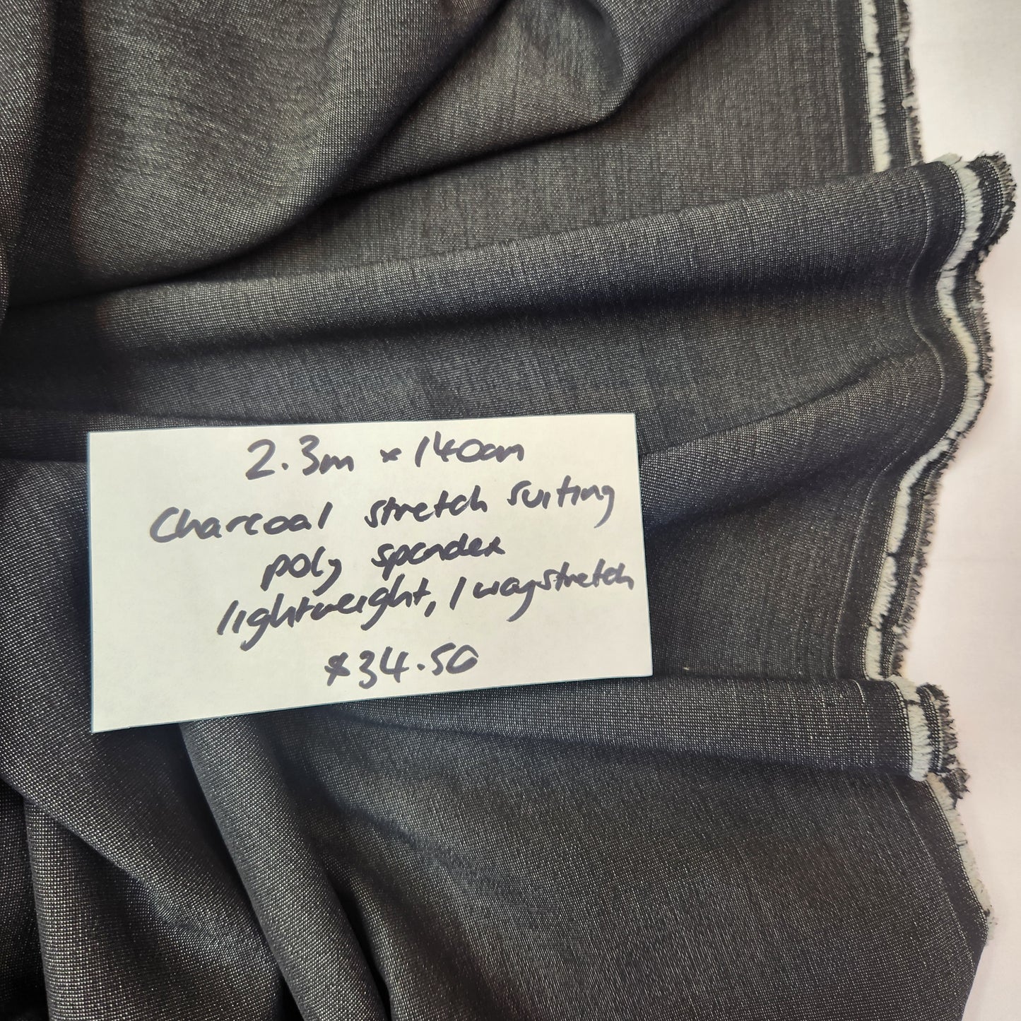 2.3m Charcoal stretch suiting