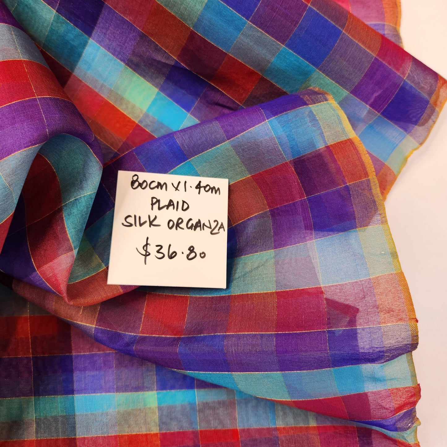 80cm Plaid silk Organza