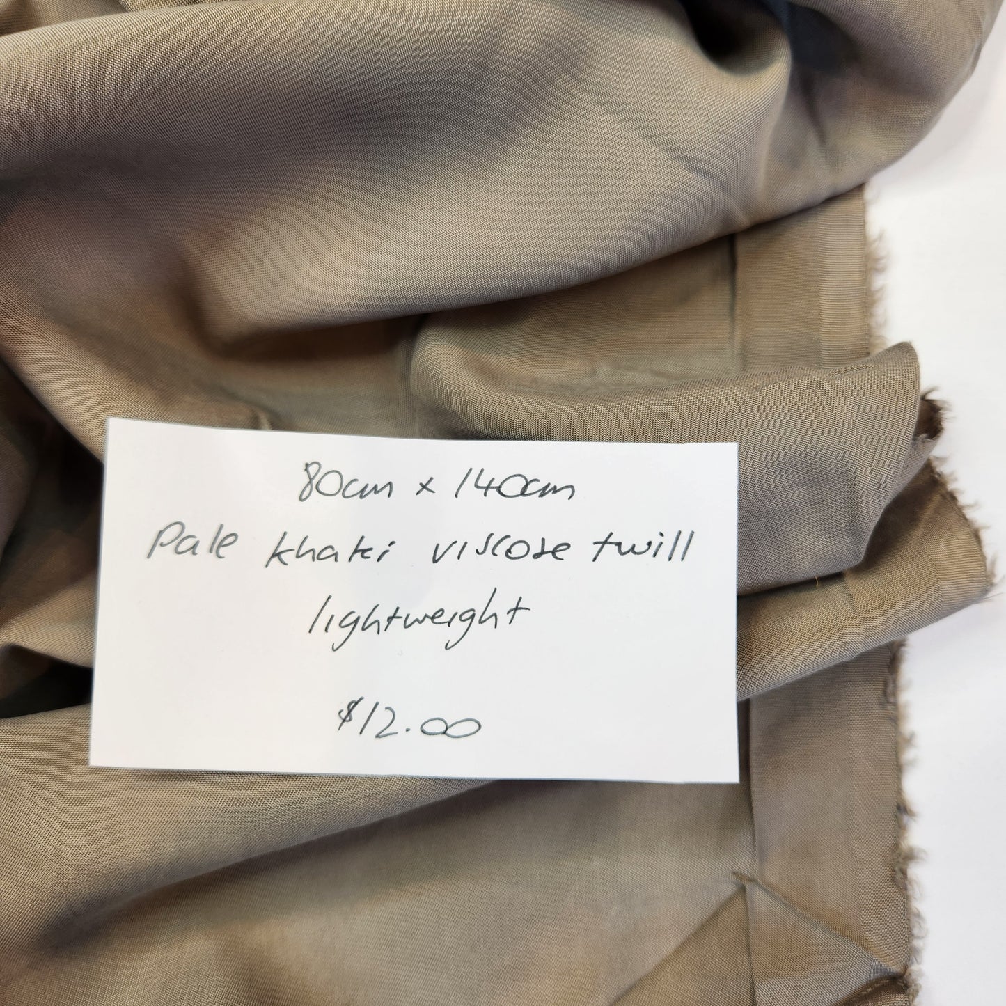 80cm Pale khaki viscose twill