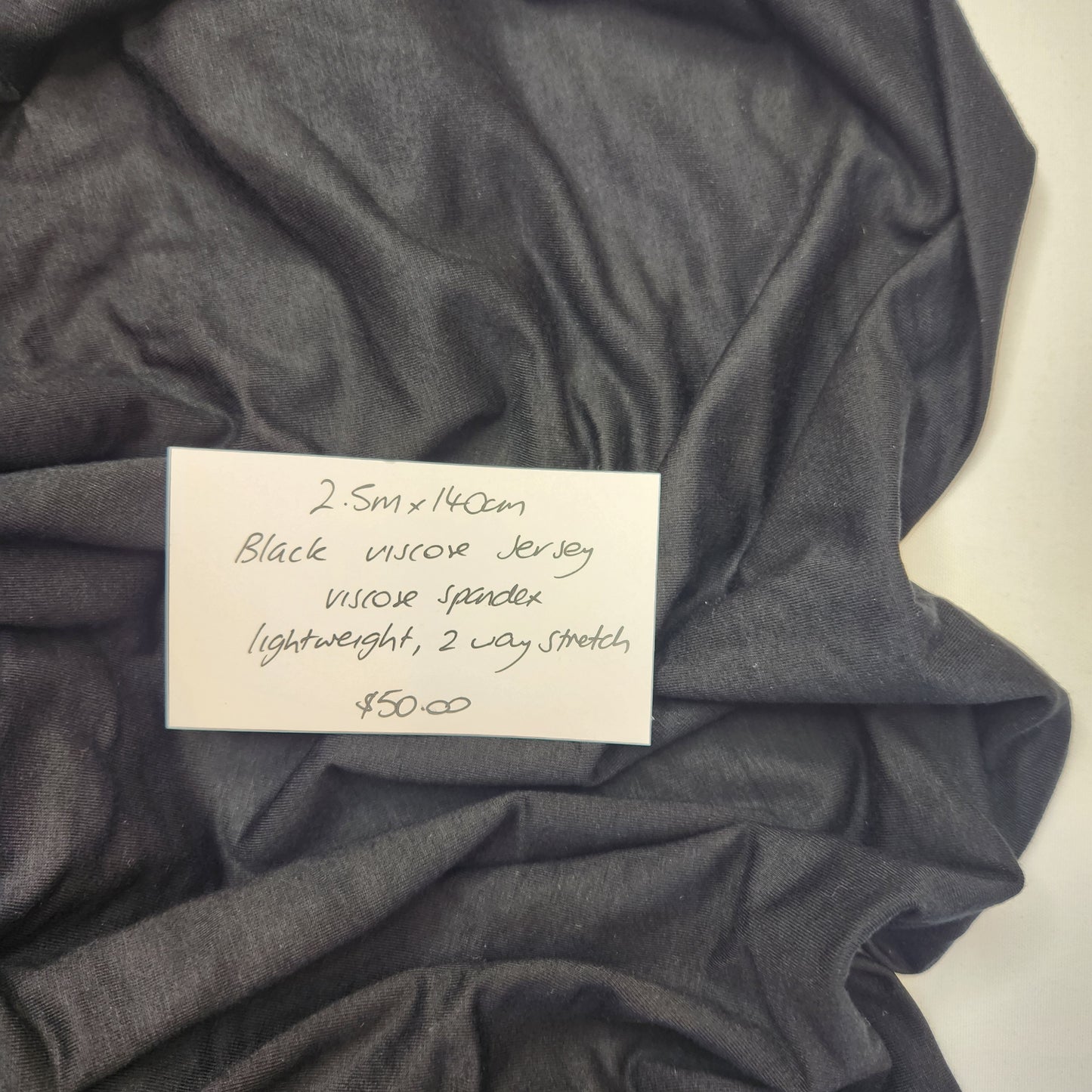 2.5m Black viscose jersey