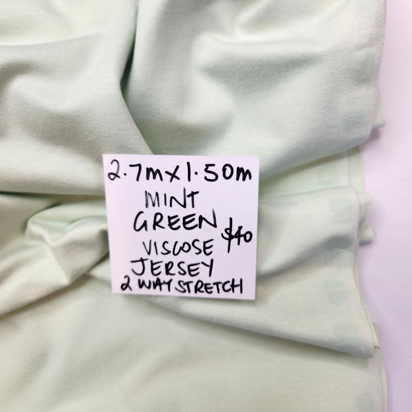 2.7m Mint green viscose jersey