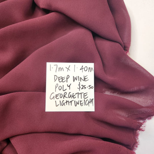 1.7m Deep wine poly georgette