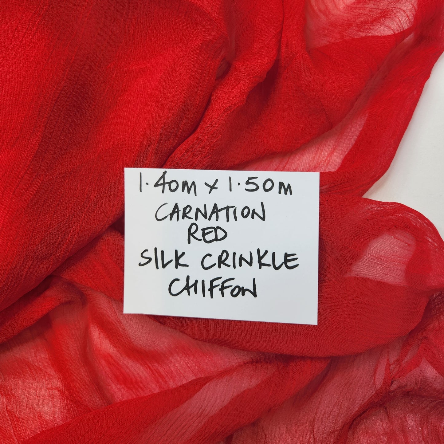 1.4m Carnation red silk chiffon