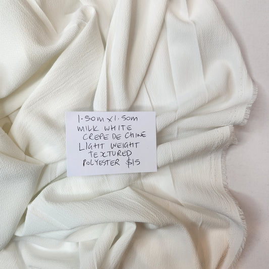 1.50m Milk white crepe de chine