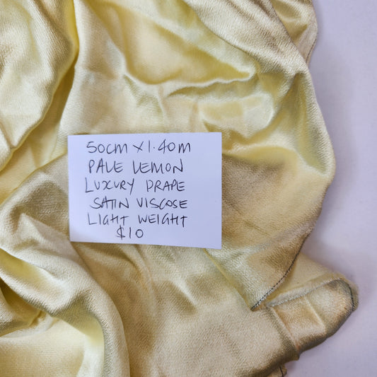 50cm Pale lemon luxury drape satin