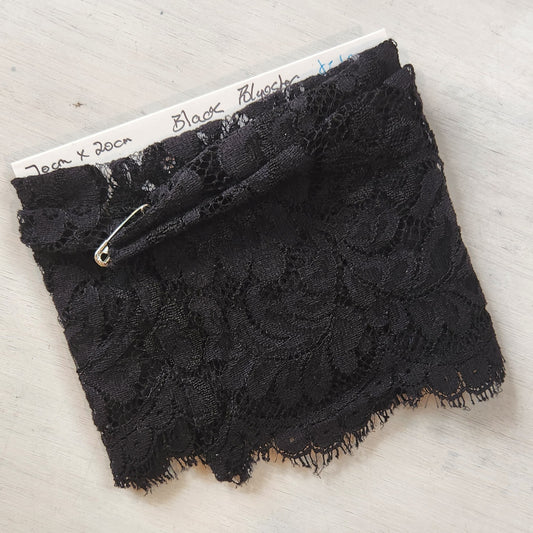 70cm Black polyester scallop eyelash lace