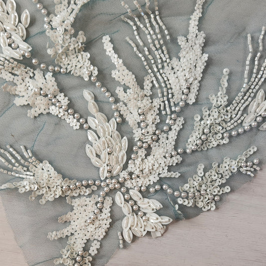 32. Hand dyed beaded tulle