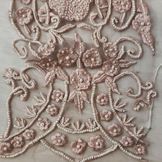 57. Beaded and Embroidered net
