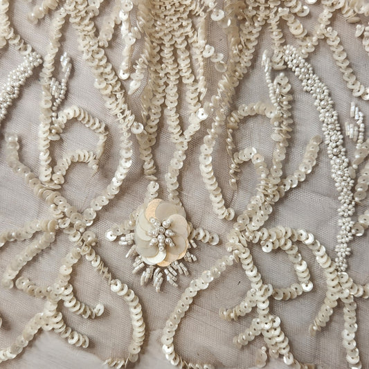 58. Sequin and beaded hand dyed net