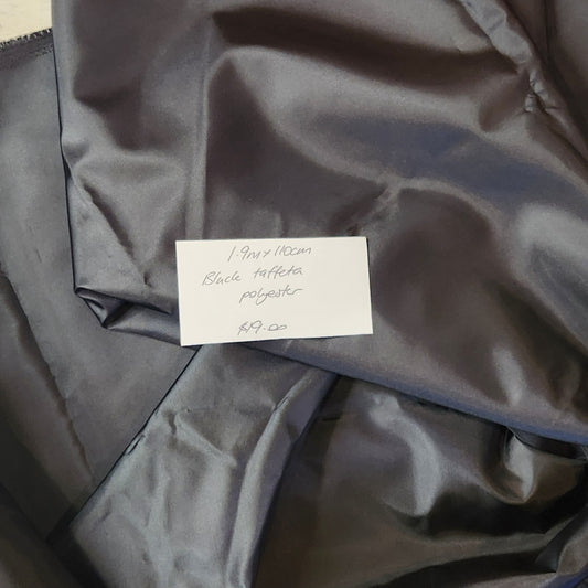 1.9m Black taffeta