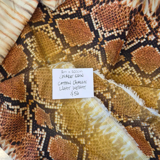 2m Snake skin cotton challis