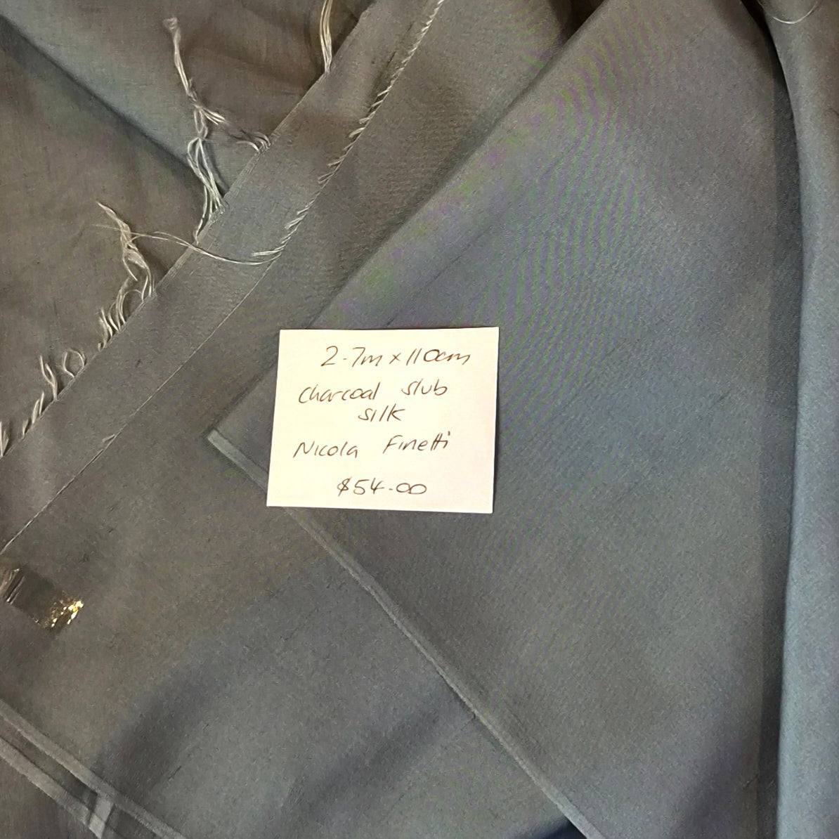 2.7m Charcoal silk cotton slub voile