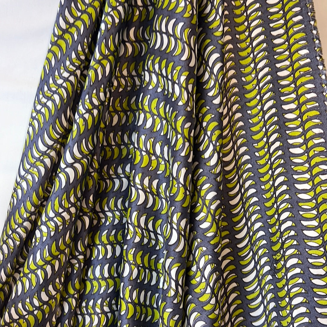 3 metres Lime crescent silk twill