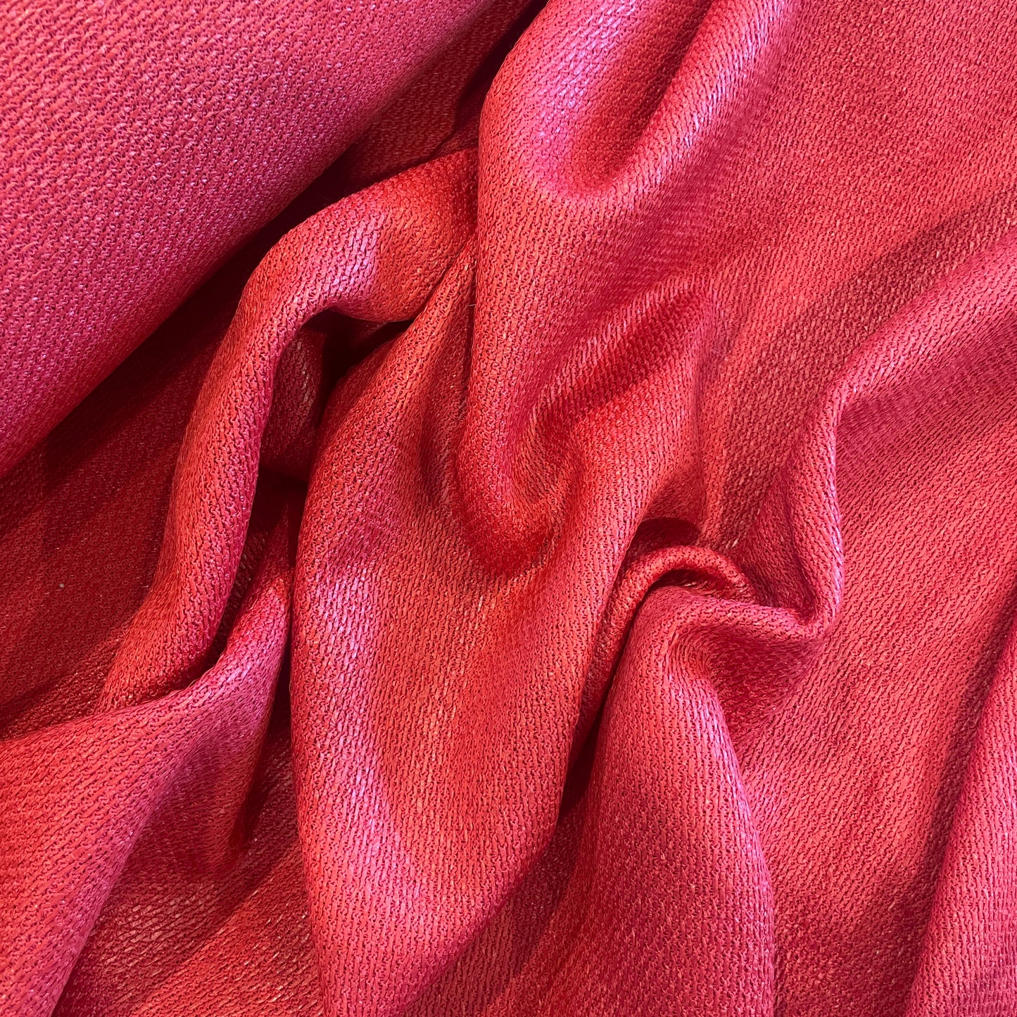 Raspberry Raffia Cotton Knit