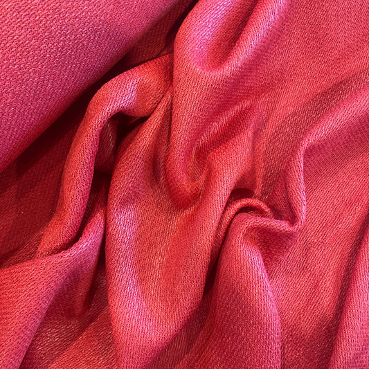 Raspberry Raffia Cotton Knit