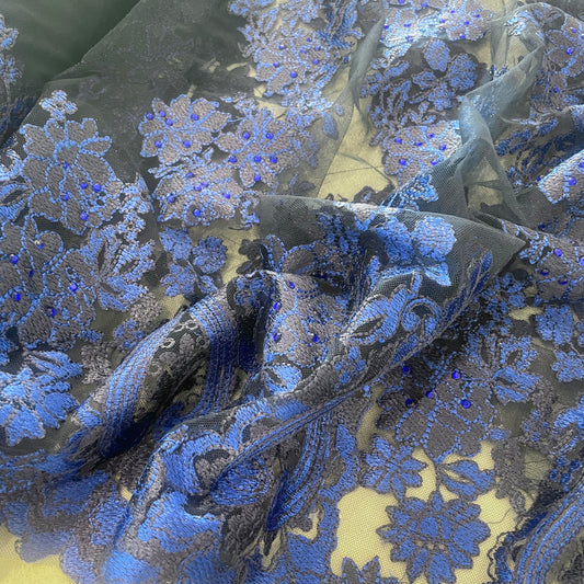 Montana Royal diamanté studded embroidered tulle