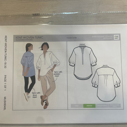 Style Arc Kent woven tunic pattern size 18-30