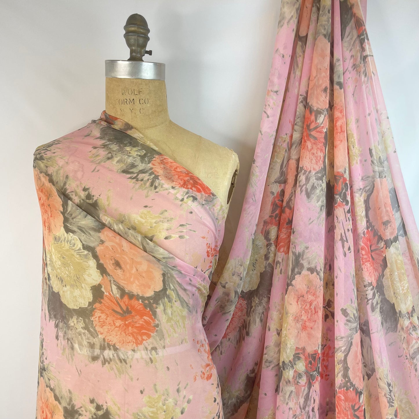 GIANFRANCO FERRE vintage Rose Silk Chiffon