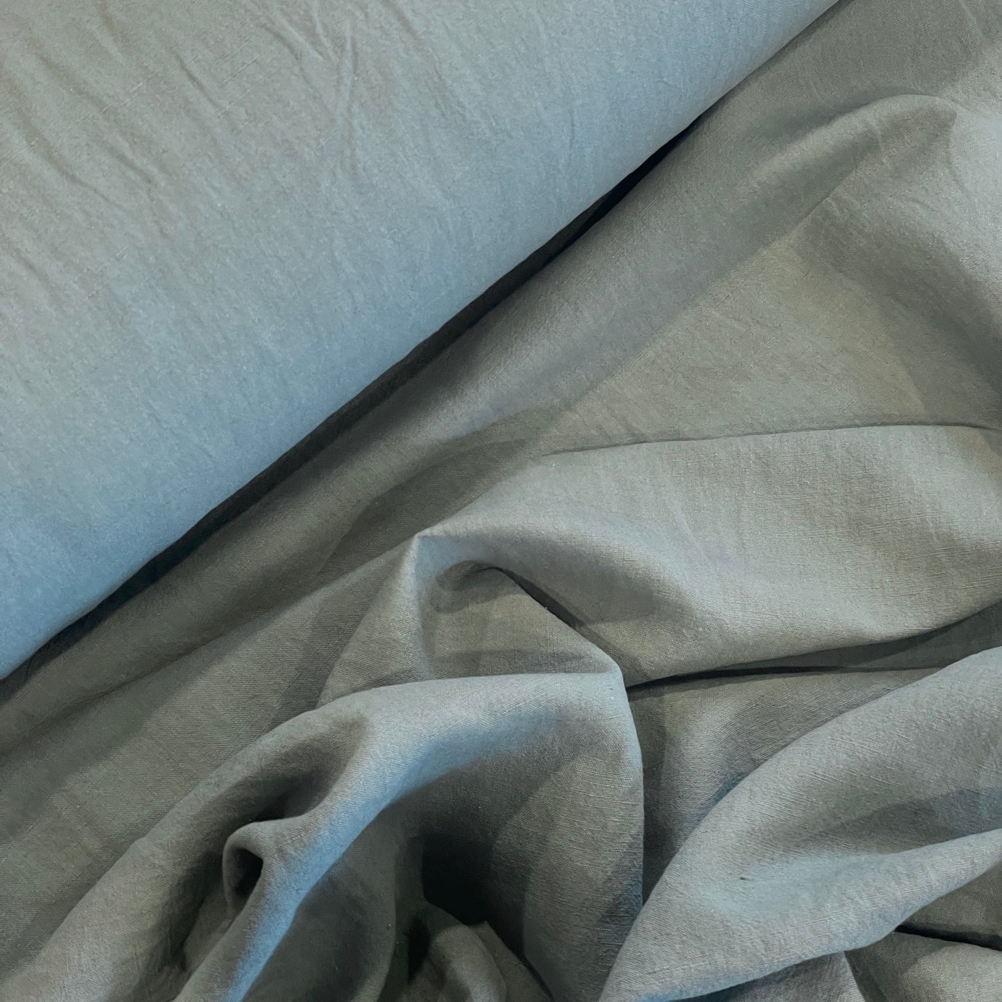 Dark duck egg blue linen