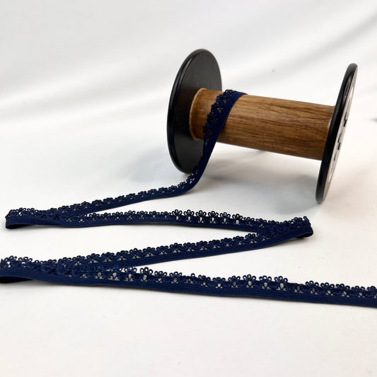 13mm Navy crown edge picot