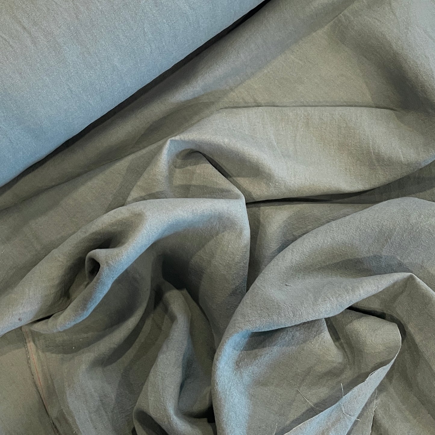 Dark duck egg blue linen
