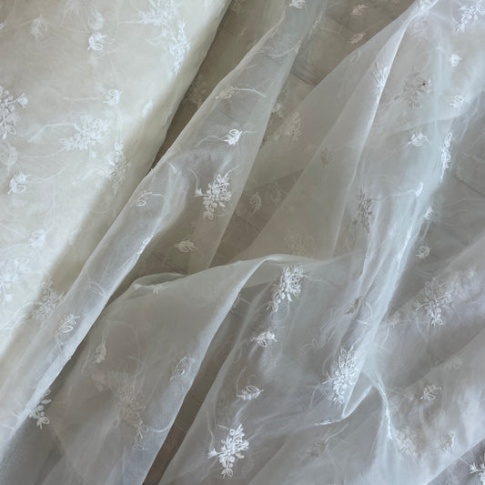 Zimmy embroidered floral silk  Organza