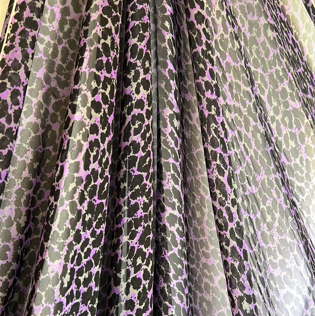 Purple Leopard Silk Chiffon