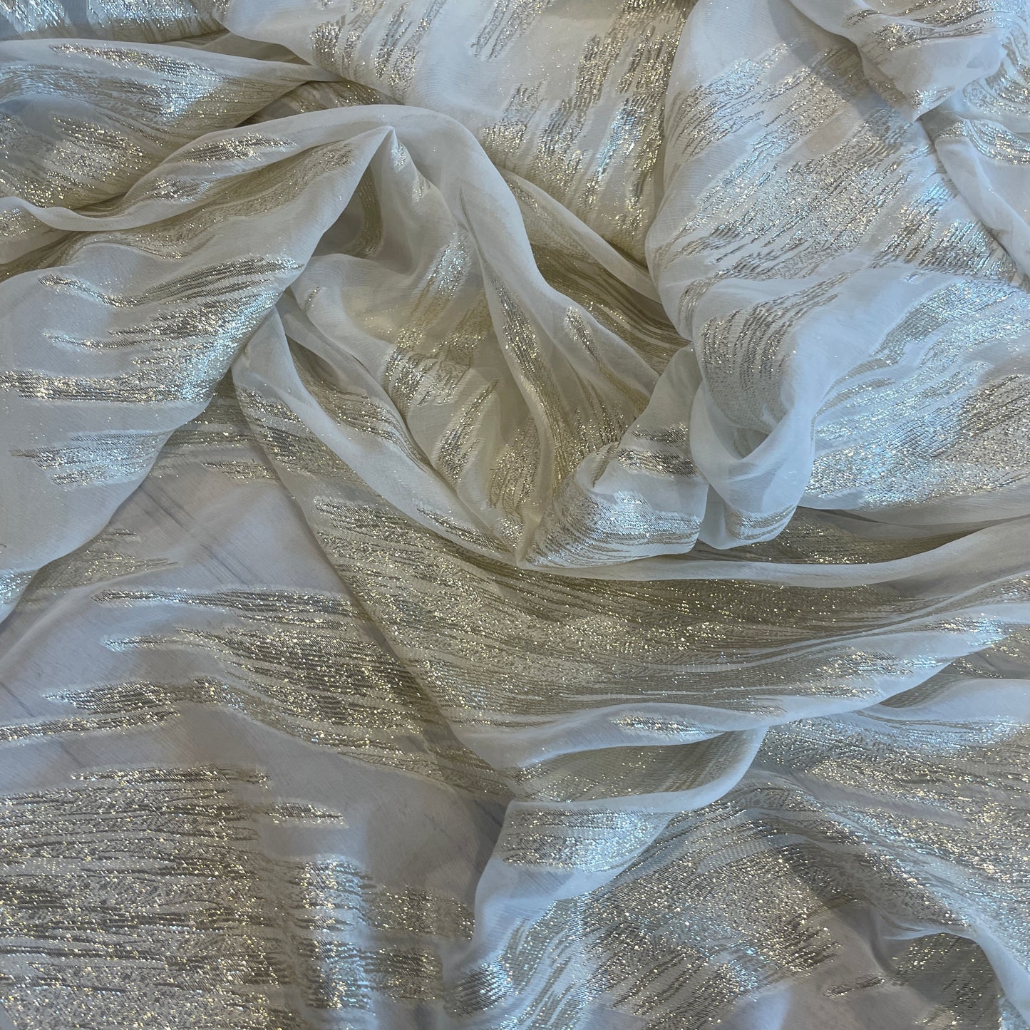Starlight galaxy lurex jacquard silk georgette