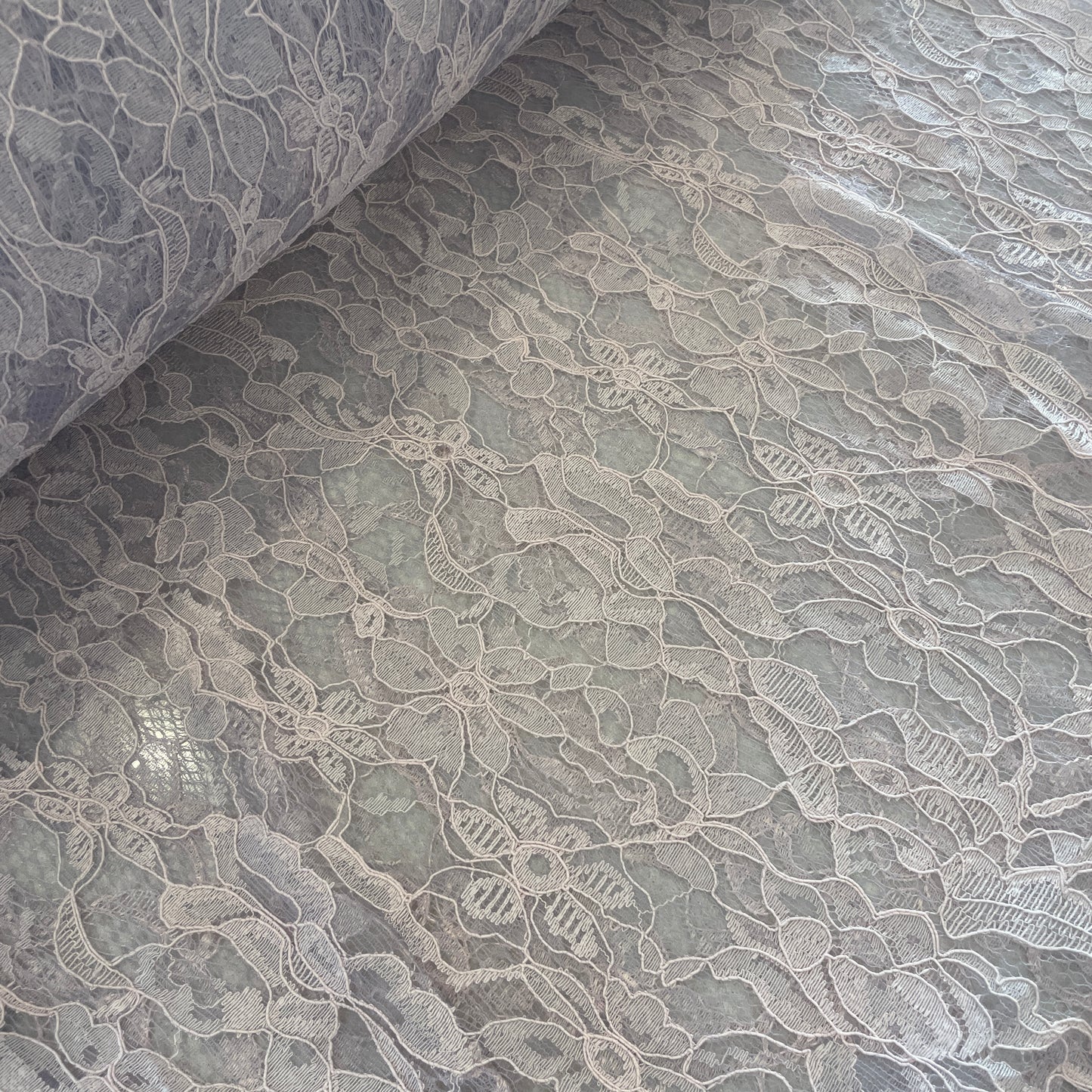 Milly mauve soft drape corded lace