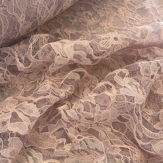 Milly mauve soft drape corded lace