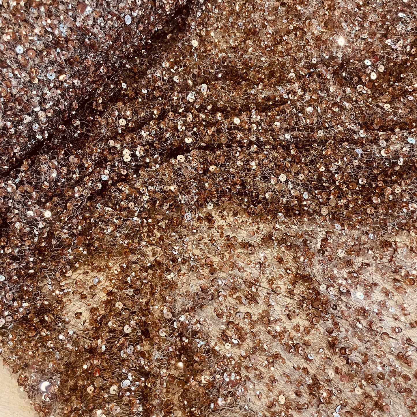 Mia rose gold sequin beaded mesh